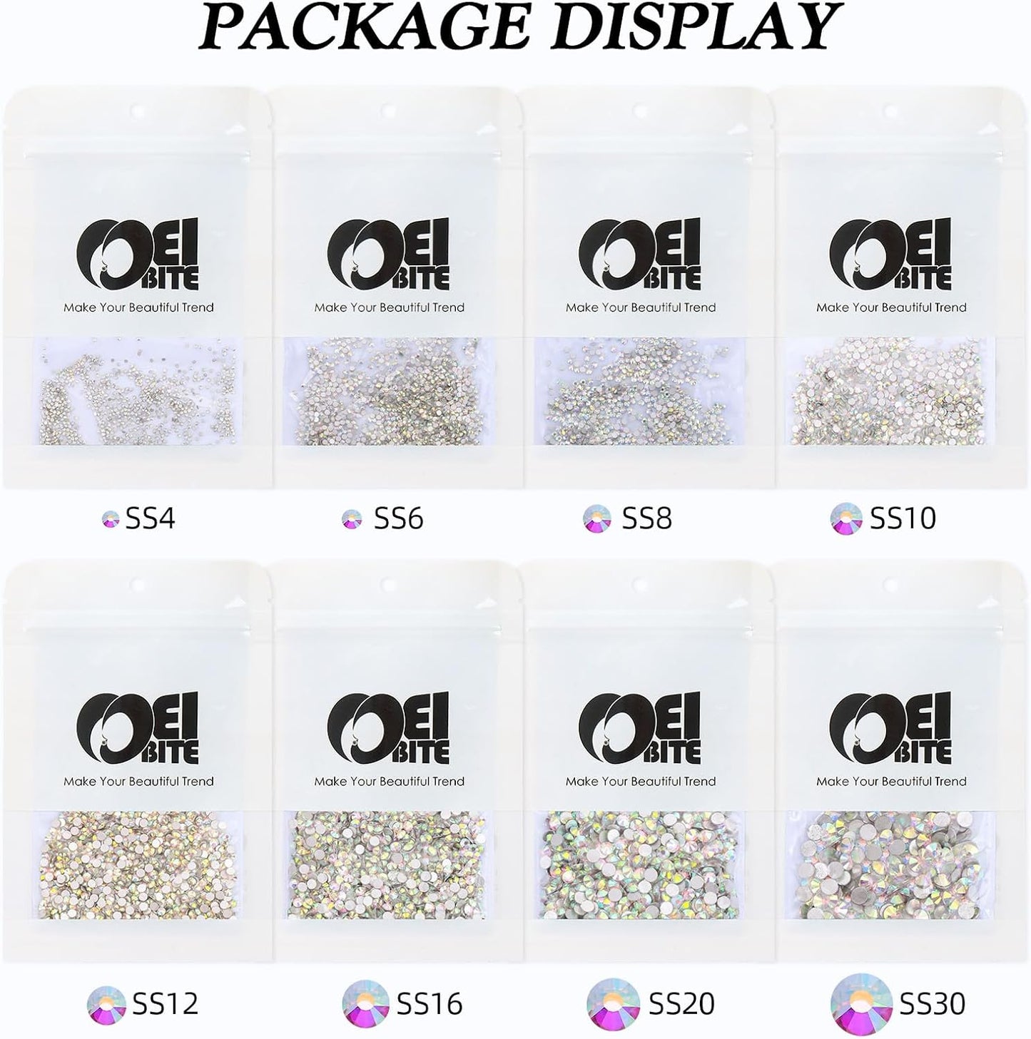 Crystal AB Flatback Rhinestones, Glass Rhinestones for Nail Art and Craft, Glue Fix, Loose Crystal Gemstones(Crystal AB, SS30, 288pcs, 6.4-6.6mm)