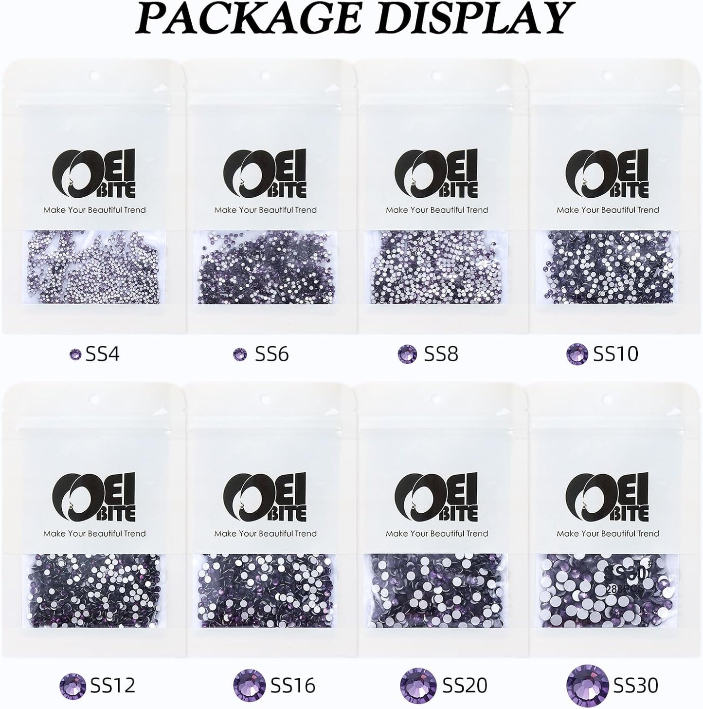 Tanzanite Flatback Rhinestones, Glass Rhinestones for Nail Art and Craft, Glue Fix, Loose Crystal Gemstones(Tanzanite, SS30, 288pcs, 6.4-6.6mm)