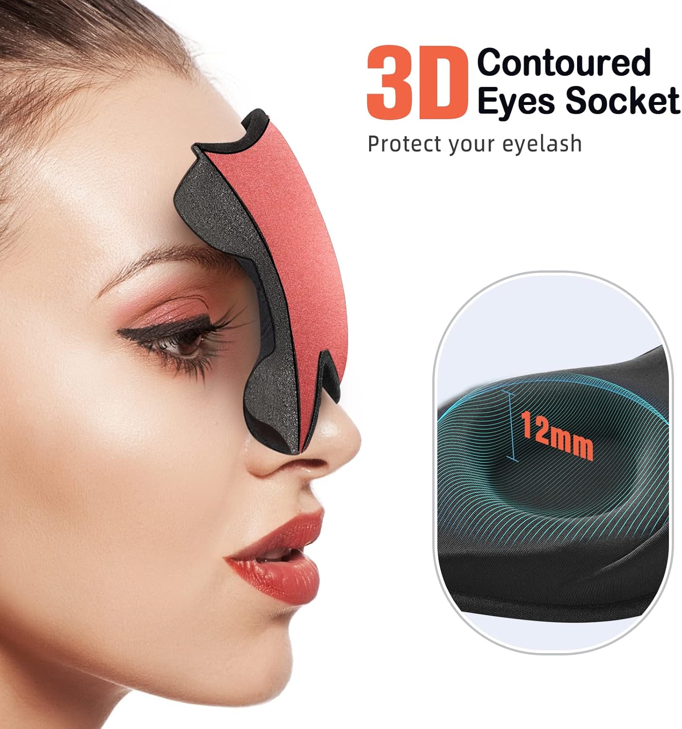 LitBear Sleep Masks for Women, Sleep Eye Mask for Sleeping, Comfortable Night Sleeping Mask, Soft Contoured Eye Cover for Sleeping with Elastic Strap for Side Sleeper Flying Shift Worker Light Sleeper