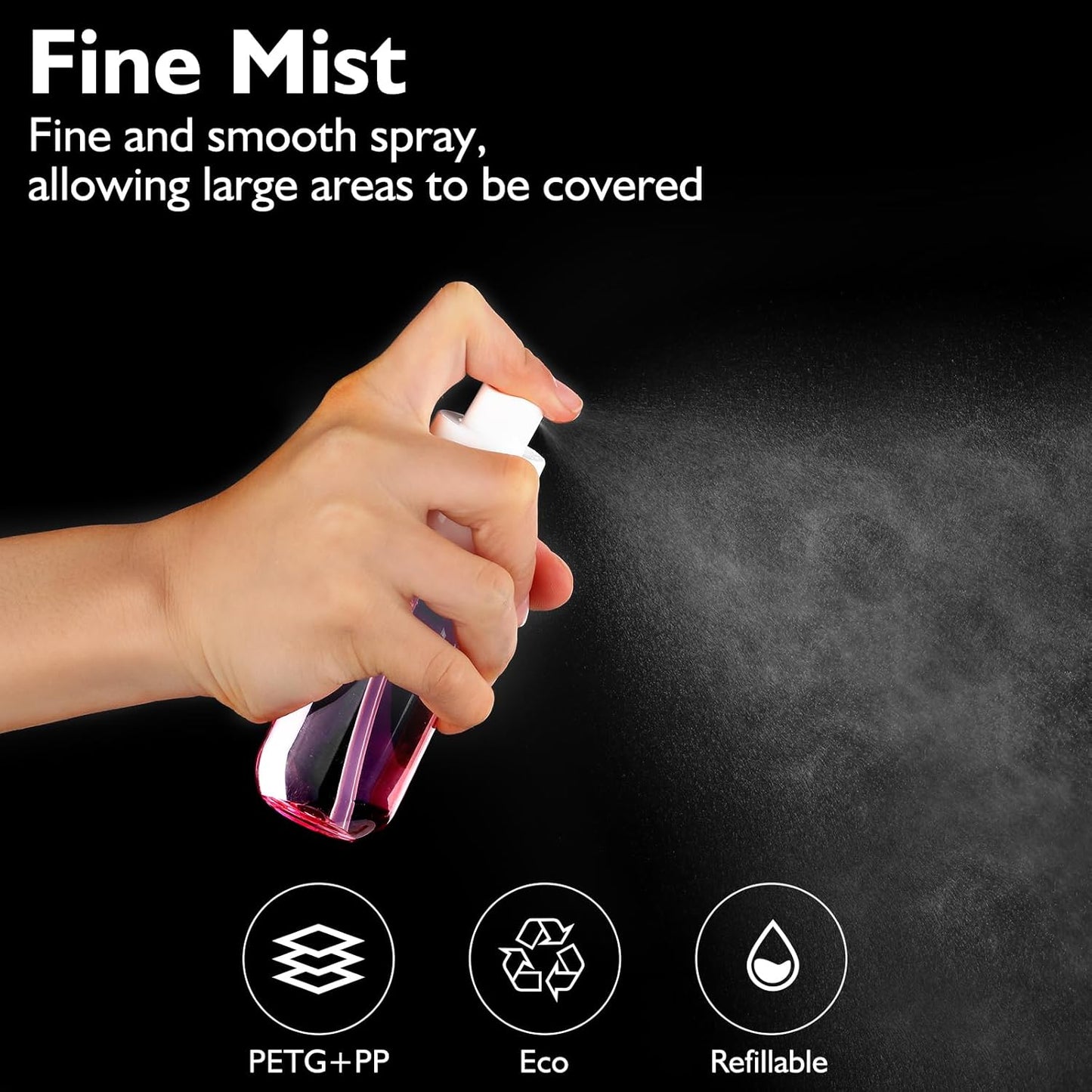 Aeibxiy Small Spray Bottles Travel Size 1.35oz 40ML, Fine Mist Plastic Spray Bottles, Refillable Empty Spray Bottle for Toners, Perfume, Face& Hair Spray