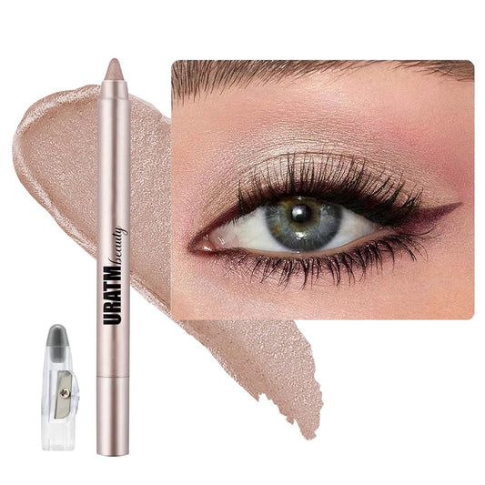 Rose Brown Eyeshadow Stick, Blendable Creamy eyeshadow Eye Brightener Stick, Waterproof Eyeshadow Pencil Long Lasting Crayon, Smooth Eye Shadow Highlighter Eye Liner Makeup.#B02 rose brown shimmer