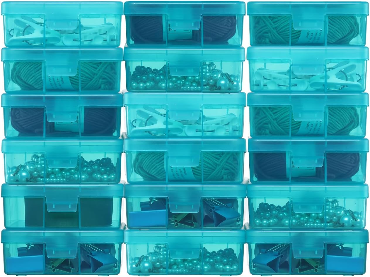 18 Pack Small Plastic Storage Containers Clear Arts & Crafts Storage Boxes & Organizers Stackable Small Containers With Lids For Organizin (Set 5)