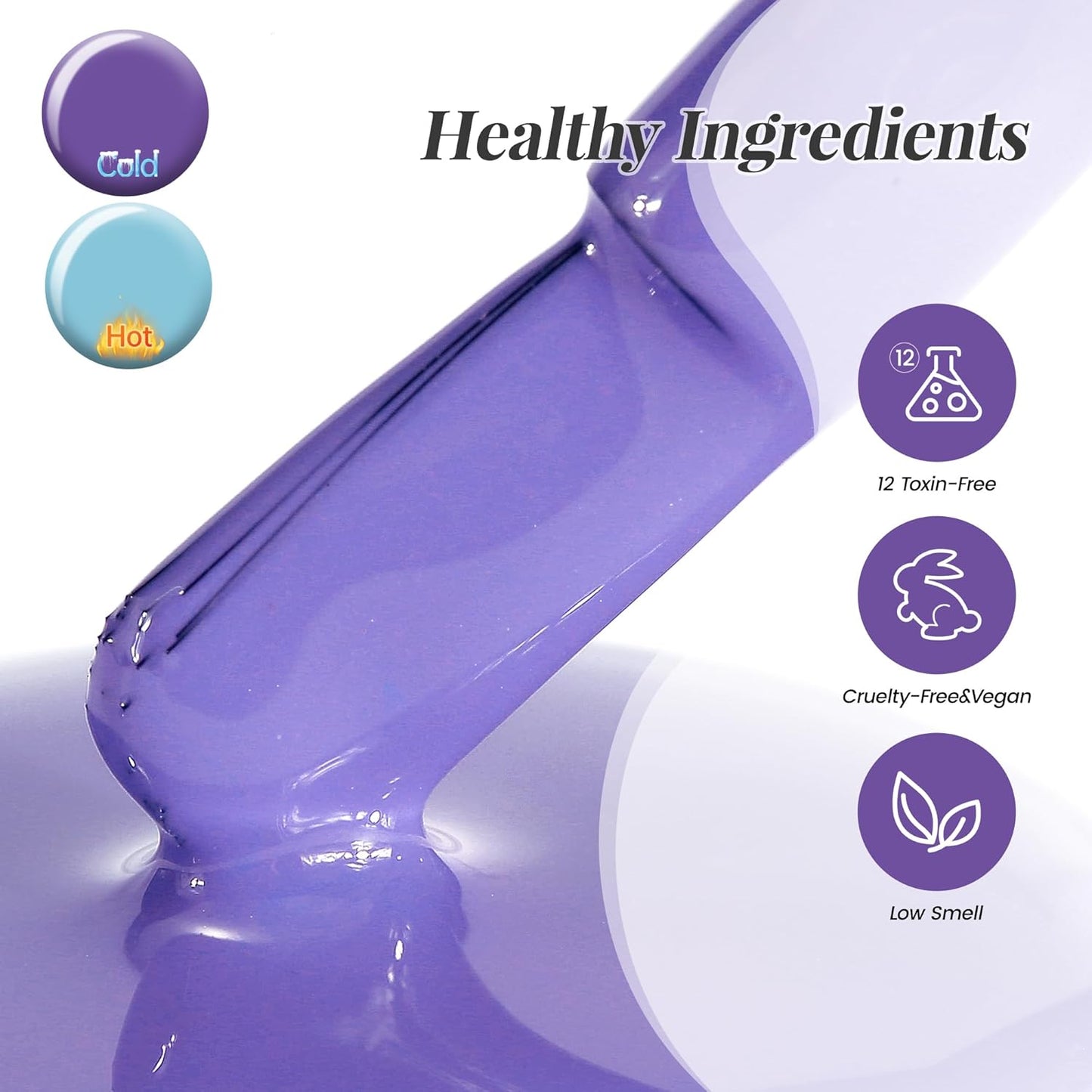 YTD Likomey Color Changing Gel Nail Polish,15ml Mockingbird Egg Blue To Purple Mood Temperature Change Colors,Fall Winter Thermal Ombre UV Manicure Pastel UV Nail Varnish,WB343