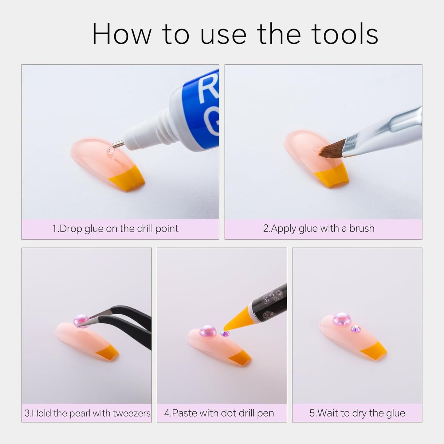 60g Purple Flat Back Pearls Rhinestones for Crafts Mixed Size 3mm-10mm AB Color Round Half Pearls Flatback Pearl Beads and Resin Rhinestones Set for Face Art with Gel