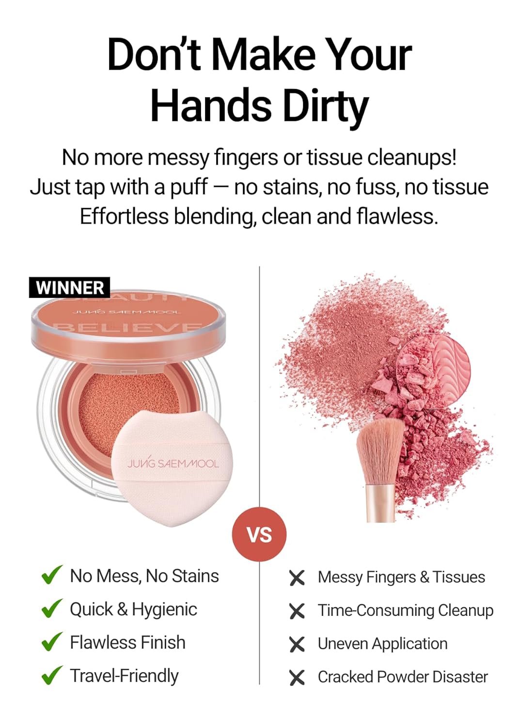 JUNGSAEMMOOL Artist Cushion Blush (Ruddy Beige) | Easy to Blend, Lightweight, Hydrating Korean Makeup Cushion Blush for Dewy & Glowing Cheeks