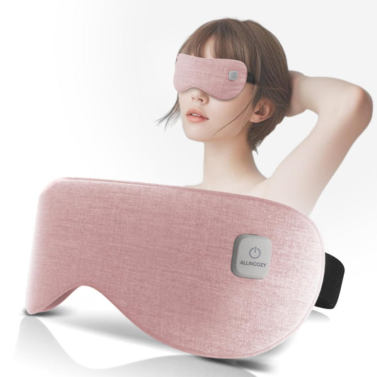 Graphene Heated Eye Mask - Cordless Warm Eye Compress for Dry Eyes with Temperature Control - Washable Eye Heating Pad for Sleep, Travel, Dark Circles, MGD, Blepharitis, Puffy Eyes