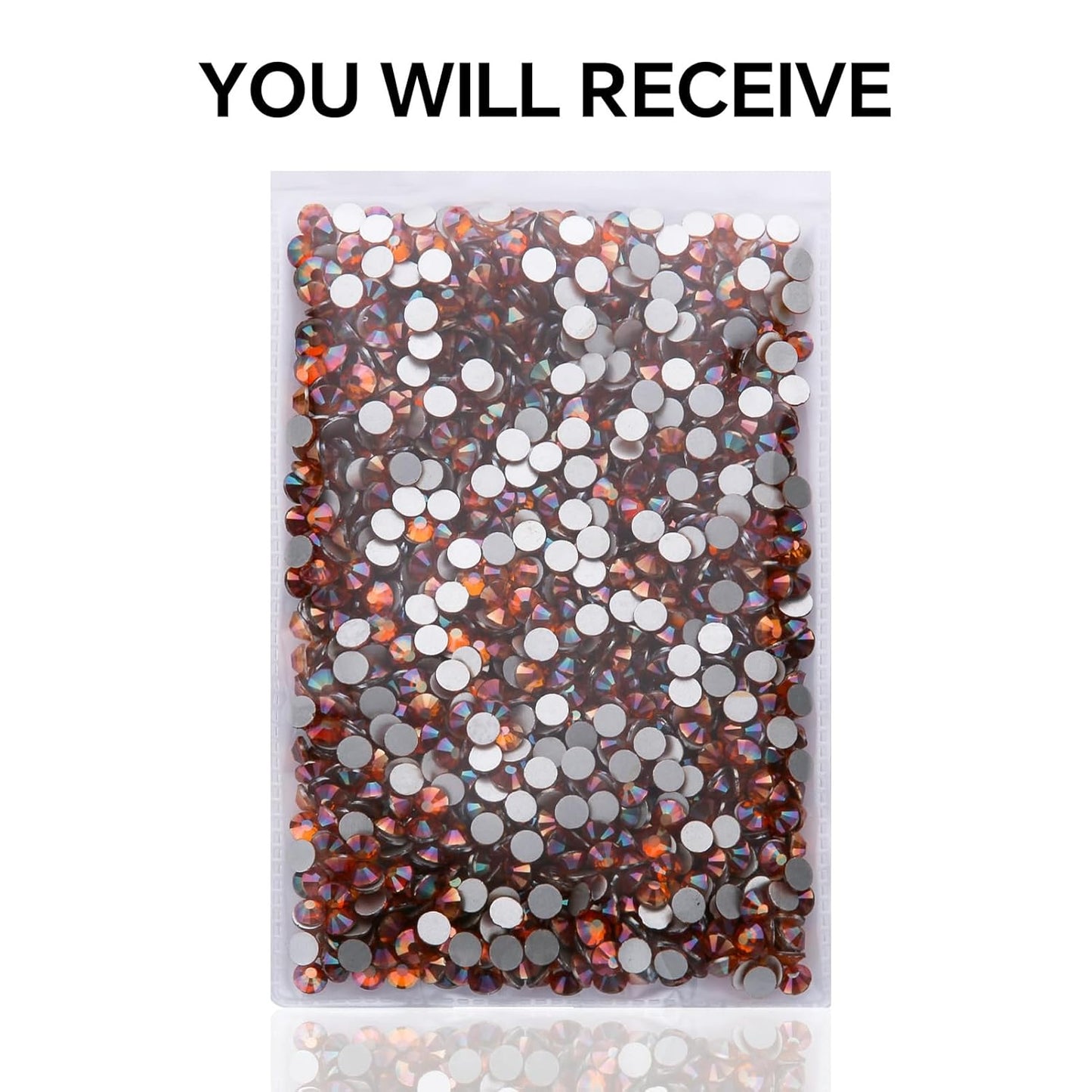 1440Pcs Amber Crystal Rhinestones,Glass Flatback Rhinestones Gemstones for Nail Face Makeup Art Crafts Clothes Decoration - (SS16, 4.0mm,Amber)