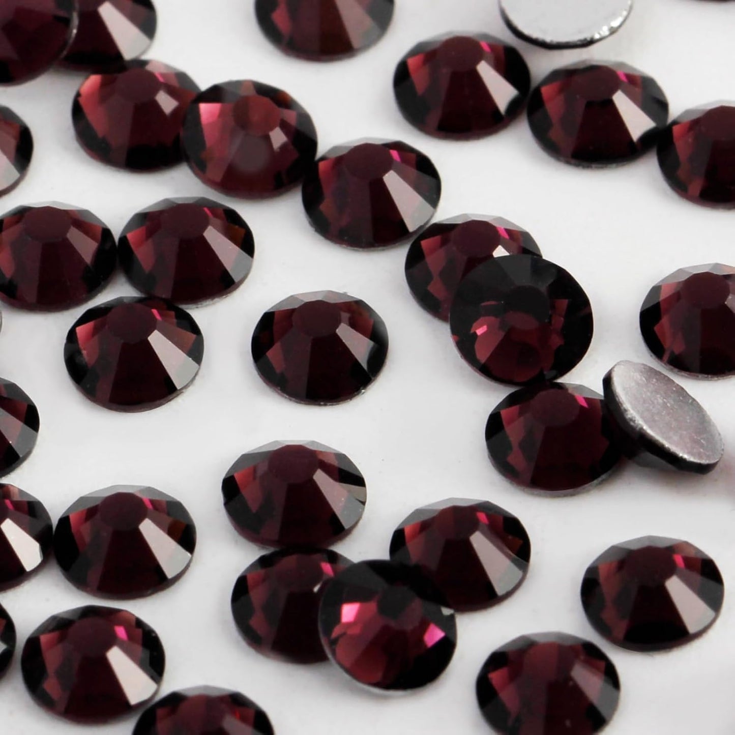 5000 PCS SS6 Flatback Rhinestones,12-Facet Diamond-Cut Glass Gems for Nail Art,Clothing,DIY Crafts,Glue-On Decoration Stones with Silver Backing,Amethyst