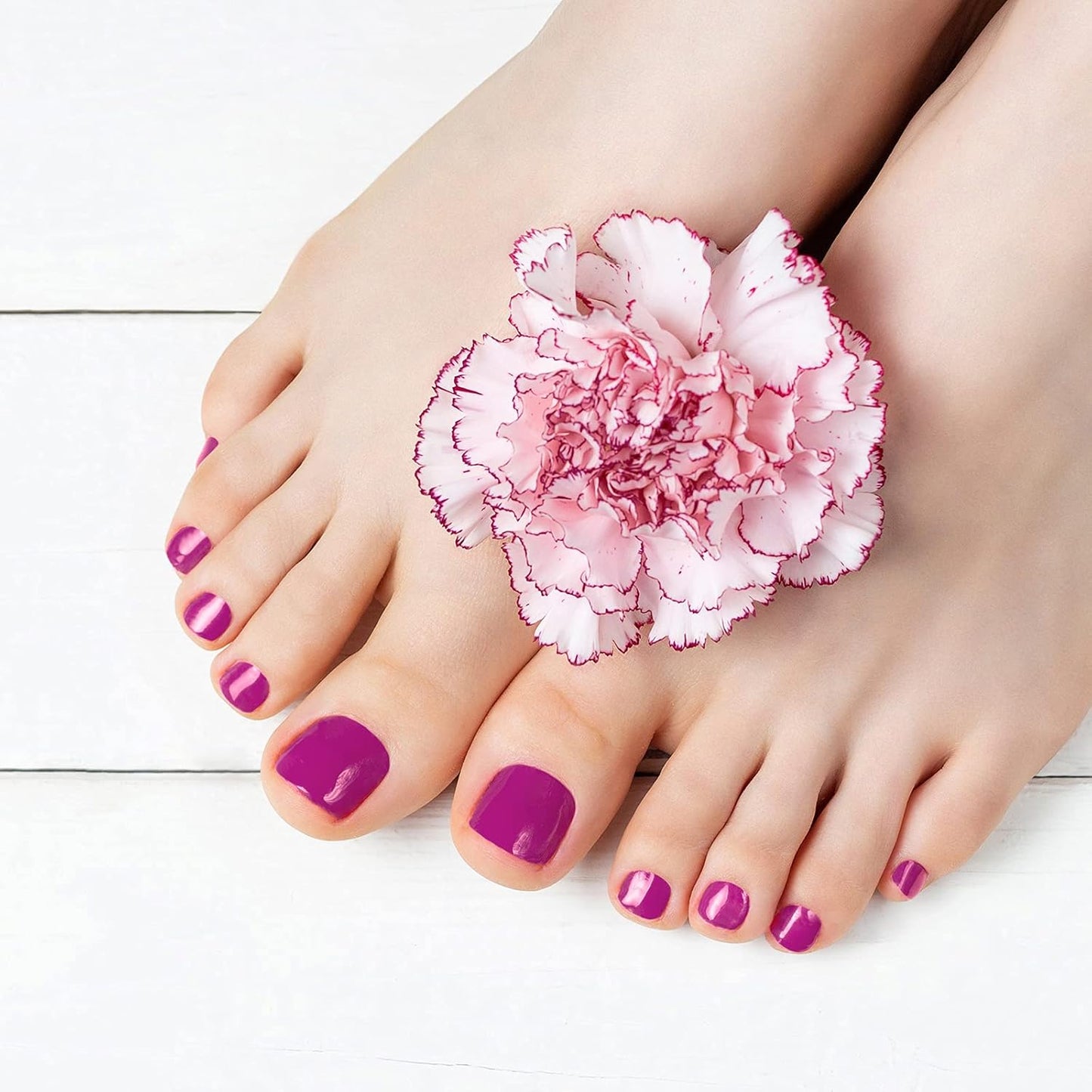 Maitys 352 Pieces 16 Sheets Toenail Polish Stickers Strips Adhesive Toe Nail Wraps Full Wraps Polish Strips DIY Manicure Decal with 2 Pieces Nail Files(Charming Color)