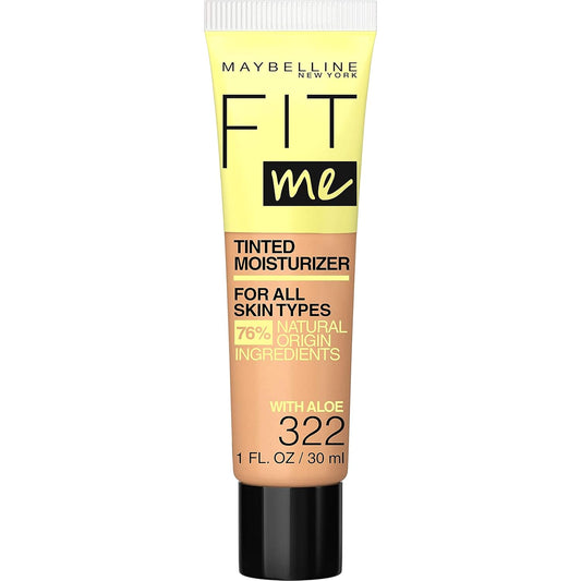 Maybelline Fit Me Tinted Moisturizer, Natural Coverage, Face Makeup, 322, 1 Count