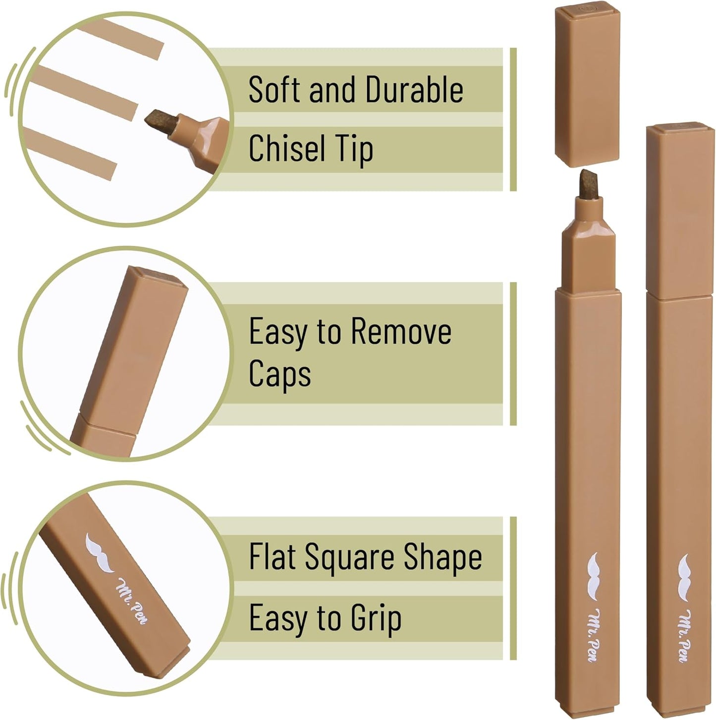 Mr. Pen- Aesthetic Highlighters, 8 Pack, Chisel Tip, Verdant Earth, Cute Highlighters Assorted Colors