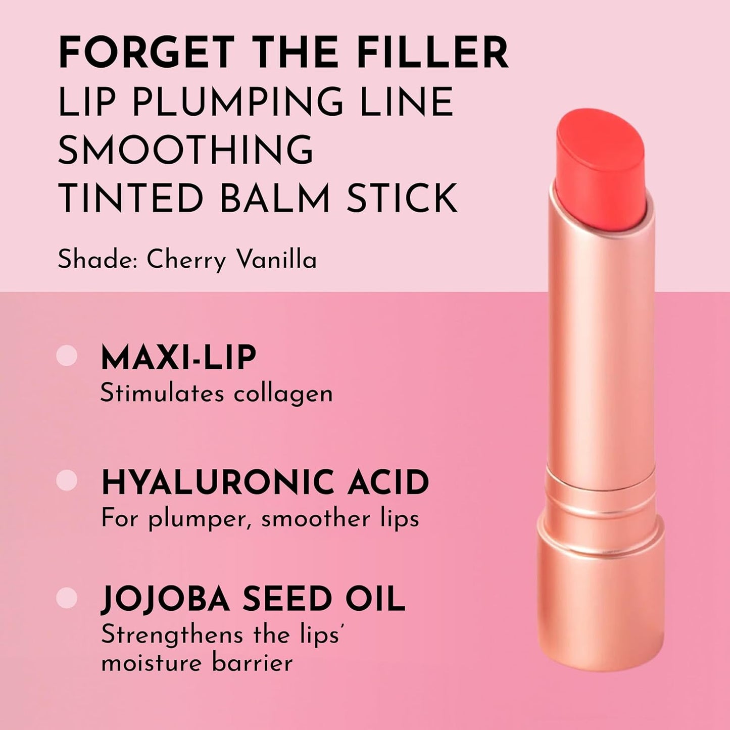 LAWLESS Forget the Filler Lip Plumping Line Smoothing Tinted Balm, Cherry Vanilla, Red, 0.09 Ounce