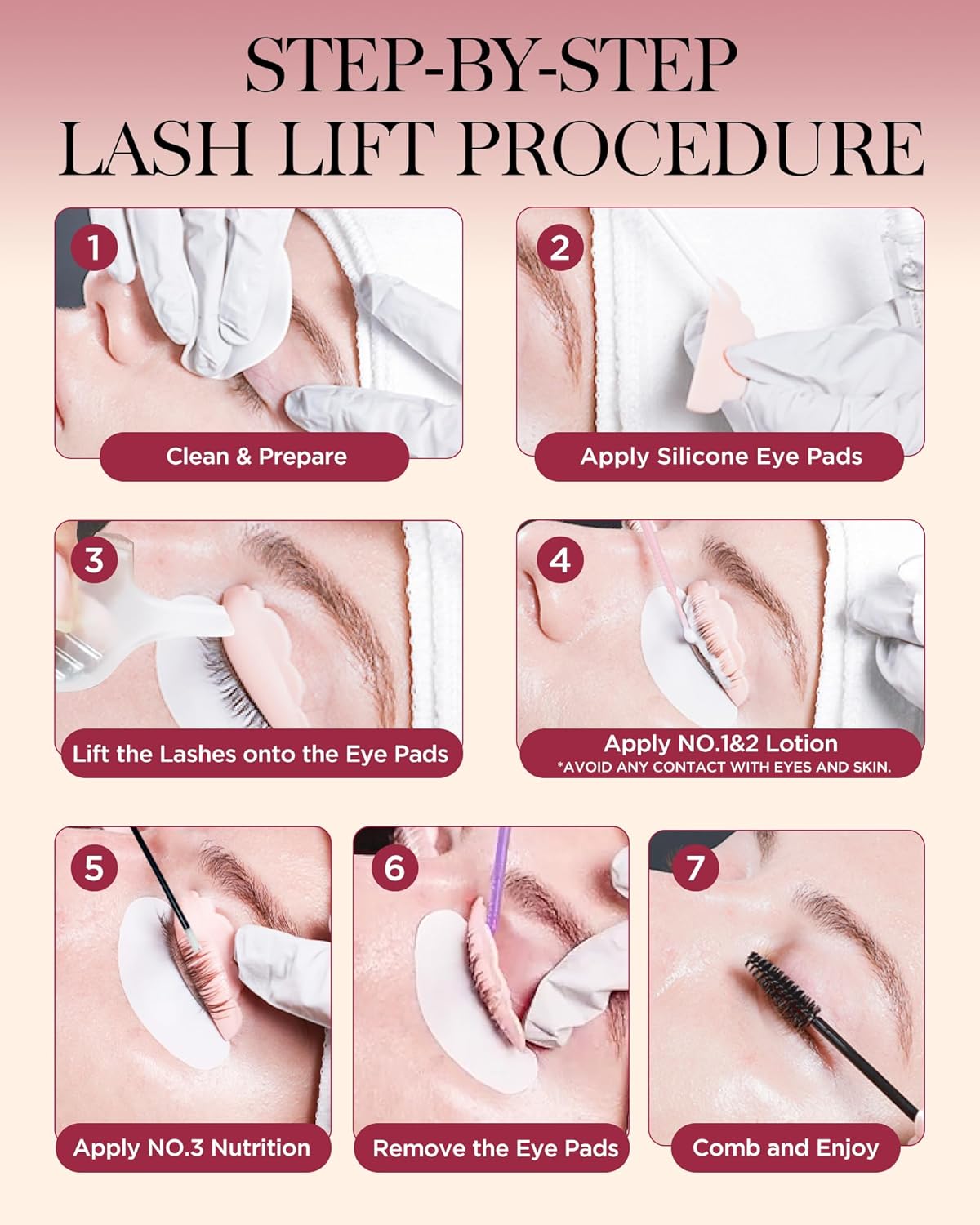 BEYELIAN Lash Lift Kit, Eyelash Perm Kit, 5 Sets Professional Lash Curling Perm Kit Long Lasting Lifting Kit Home Achieve Semi-Permanent Curling Lash Lifting Kit