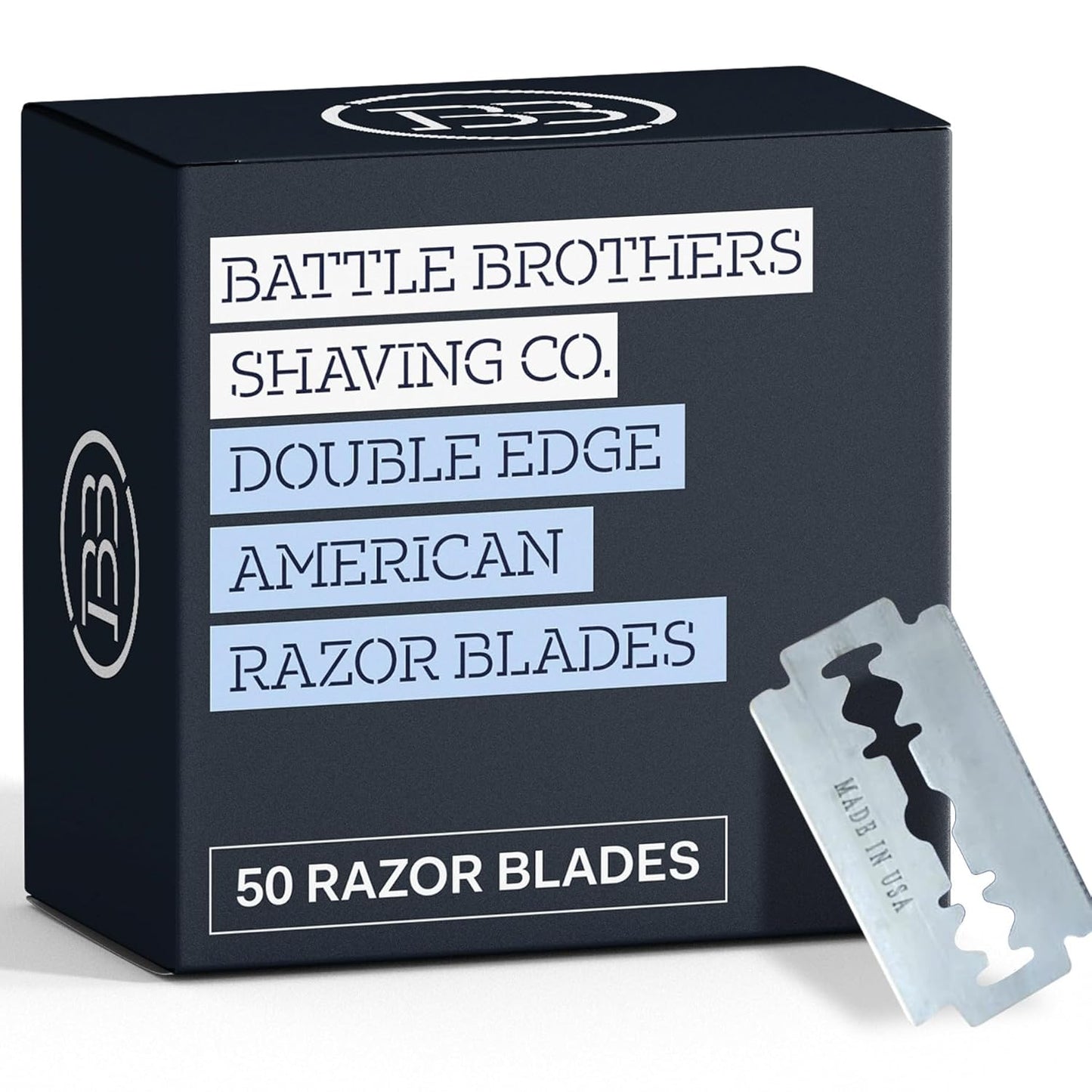 Made in U.S.A. Double Edge Safety Razor Blades - Pack of 50 | Battle Brothers Shaving Co.
