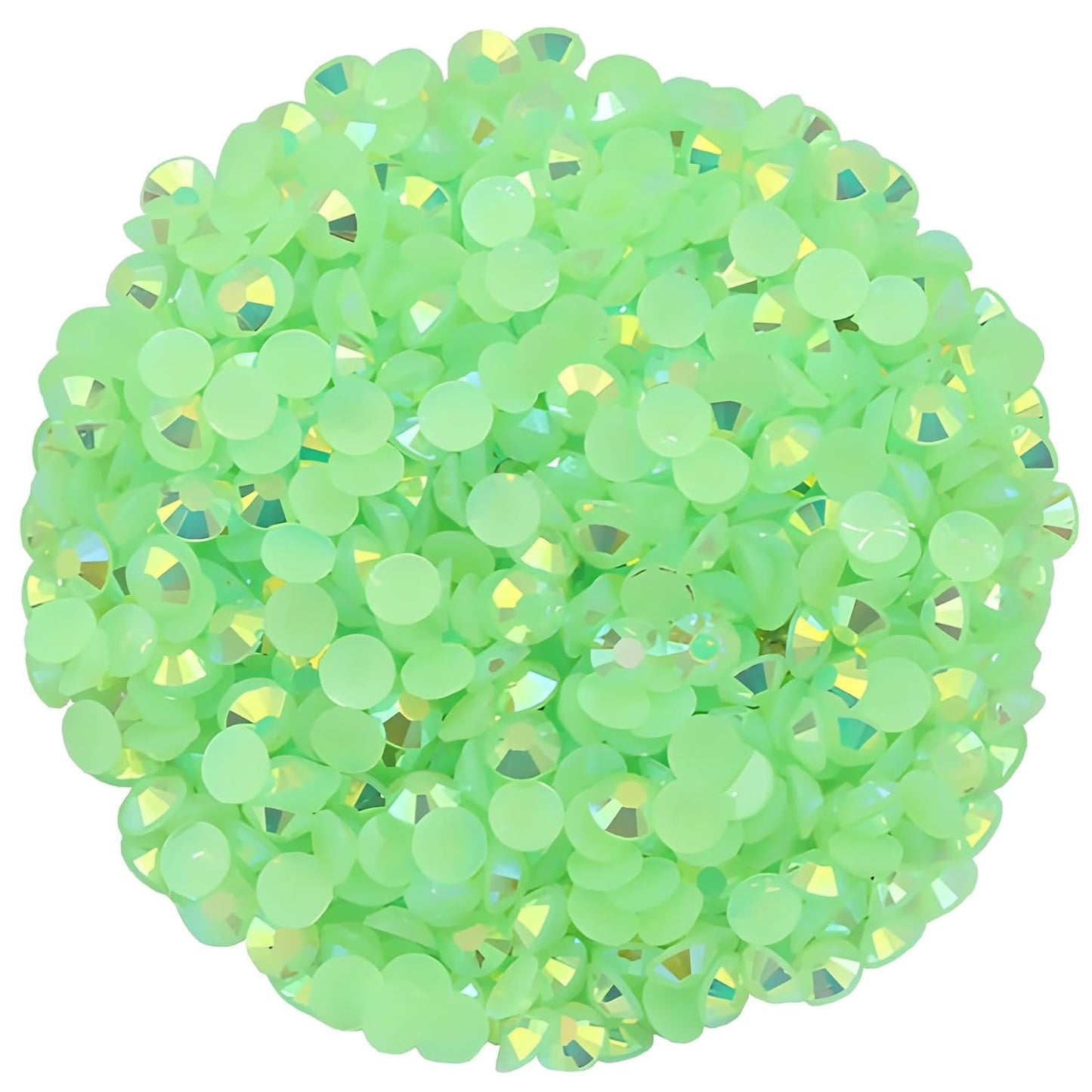 4500 Pcs SS12 3mm AB Flatback Rhinestones for Nails Art Crafts Glitter Round Shine Gems Crystals DIY Clothes Shoes （Green AB）