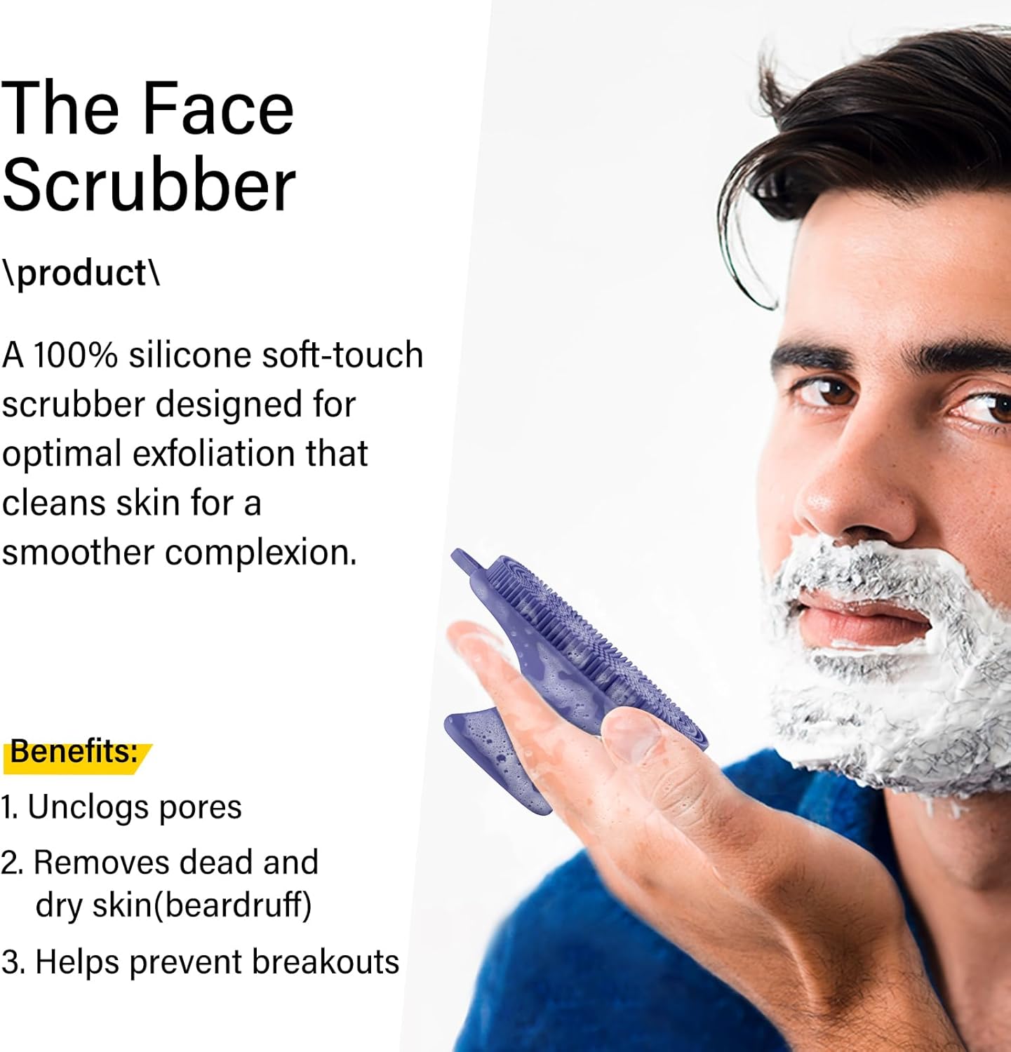 2 Pack Face Scrubber,Silicone Facial Cleansing Brush for Men & Women,Reusable Gentle Facial Waterproof Cleansing Skin Brush Exfoliating Scrubber for Sensitive Skin (Gray+Purple)