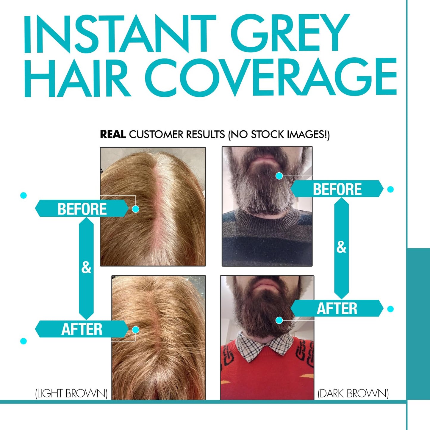 Root Cover Up Hide Your Grey Hairs Roots NEW Mineral Powder Technology Natural looking Results in Seconds Root Touch Up Powder (Dark Brown)