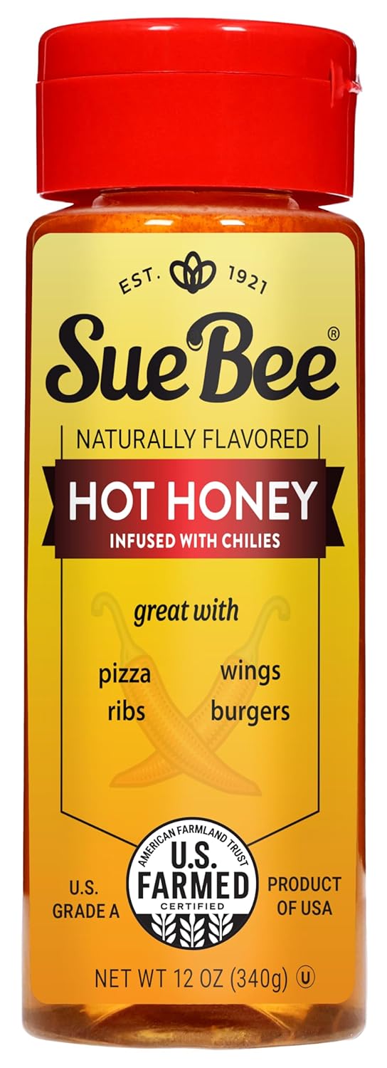 Sue Bee Naturally Flavored Hot Honey Chili Infused For Ribs, Wings, Burgers, 12 oz