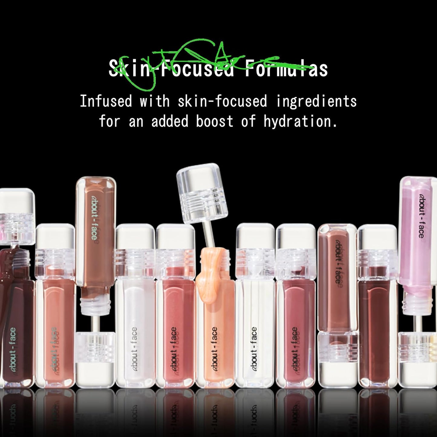 about-face Light Lock Lip Gloss Play Hooky – Non-Sticky, High-Shine Lip Oil Gloss with Coconut Oil, Peppermint & Lavender – Vegan, Cruelty-Free, Clean Beauty – 0.21 oz (Plum Brown)