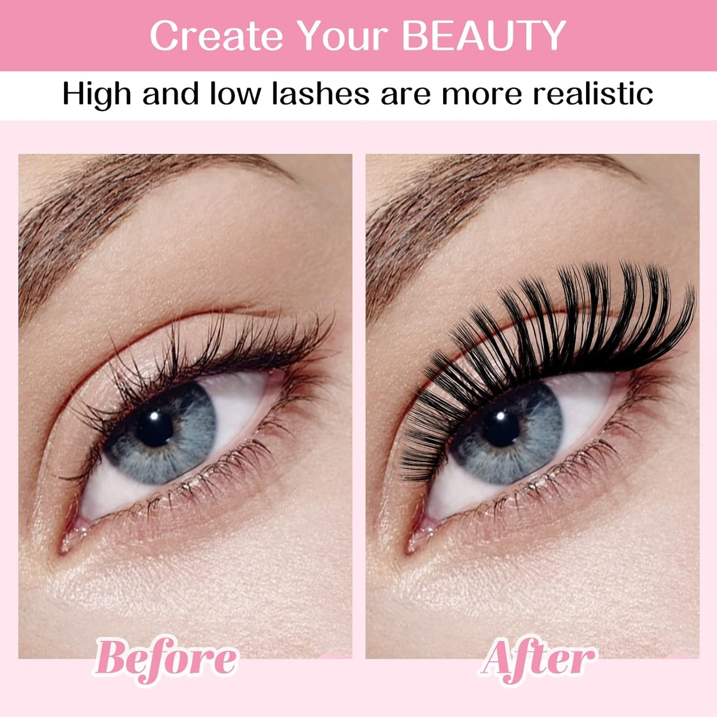 280 Pcs Individual Lashes 40D+50D Mixed Lash Clusters 14 Rows Cluster Lashes that Look Like Eyelash Extensions DIY Lash Extension Self Application At Home (40+50-C-9-16mix)