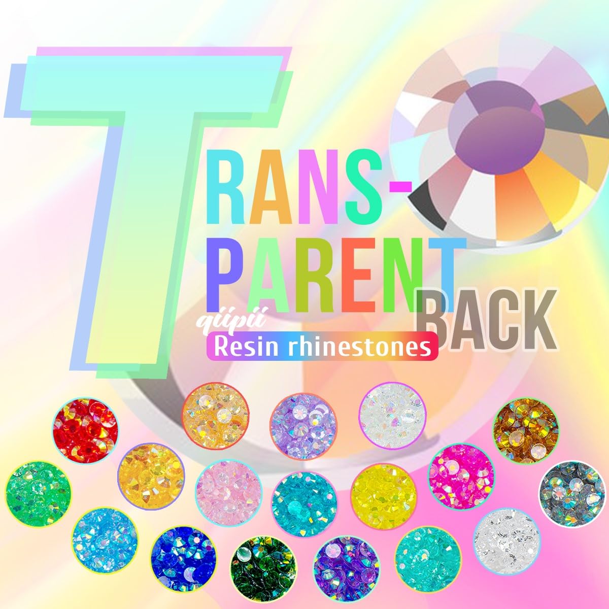 Transparent Clear Light Pink AB Jelly Resin Rhinestones for Crafting 3mm 4mm 5mm Flatback Stones Diamonds Crystals Gems Charms for Nails Face Eyes Makeup Tumblers Bottles Crafts Clothes Shoes