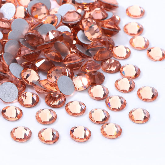 Champagne Flatback Rhinestones, Glass Rhinestones for Nail Art and Craft, Glue Fix, Loose Crystal Gemstones(Champagne, SS16, 1440pcs, 3.8-4.0mm)