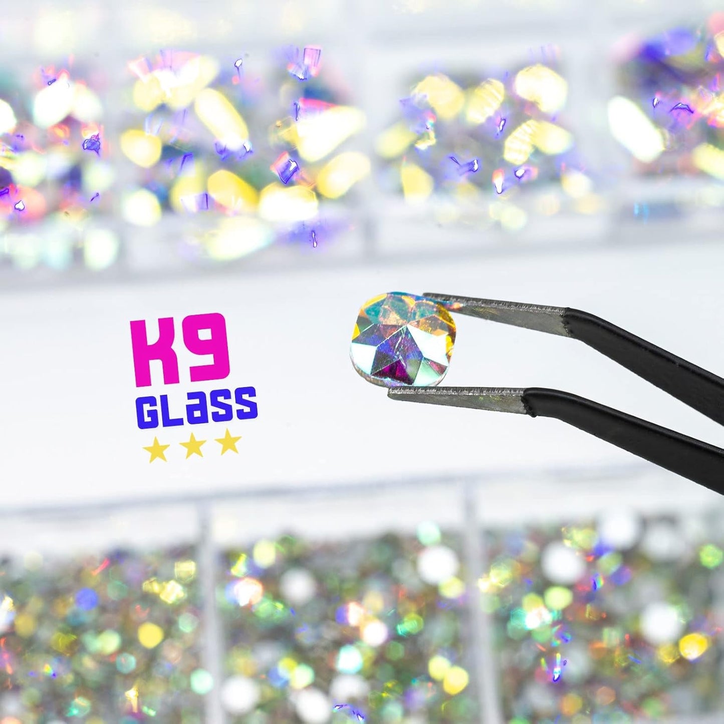 4080Pcs Crystal AB Nail Rhinestones Multi Shapes Flatback Crystal White AB Gems Round Beads K9 Glass Stones Diamonds jewels Nail Art Supplies Nail Charms for Nails Faces Eyes Makeup DIY Crafts