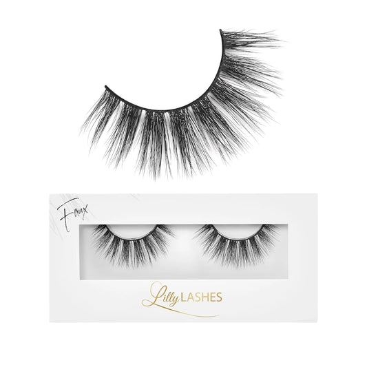 Lilly Lashes Miami Lite Faux Mink Strip Lashes, Light Brown, Reusable, No Glue Included