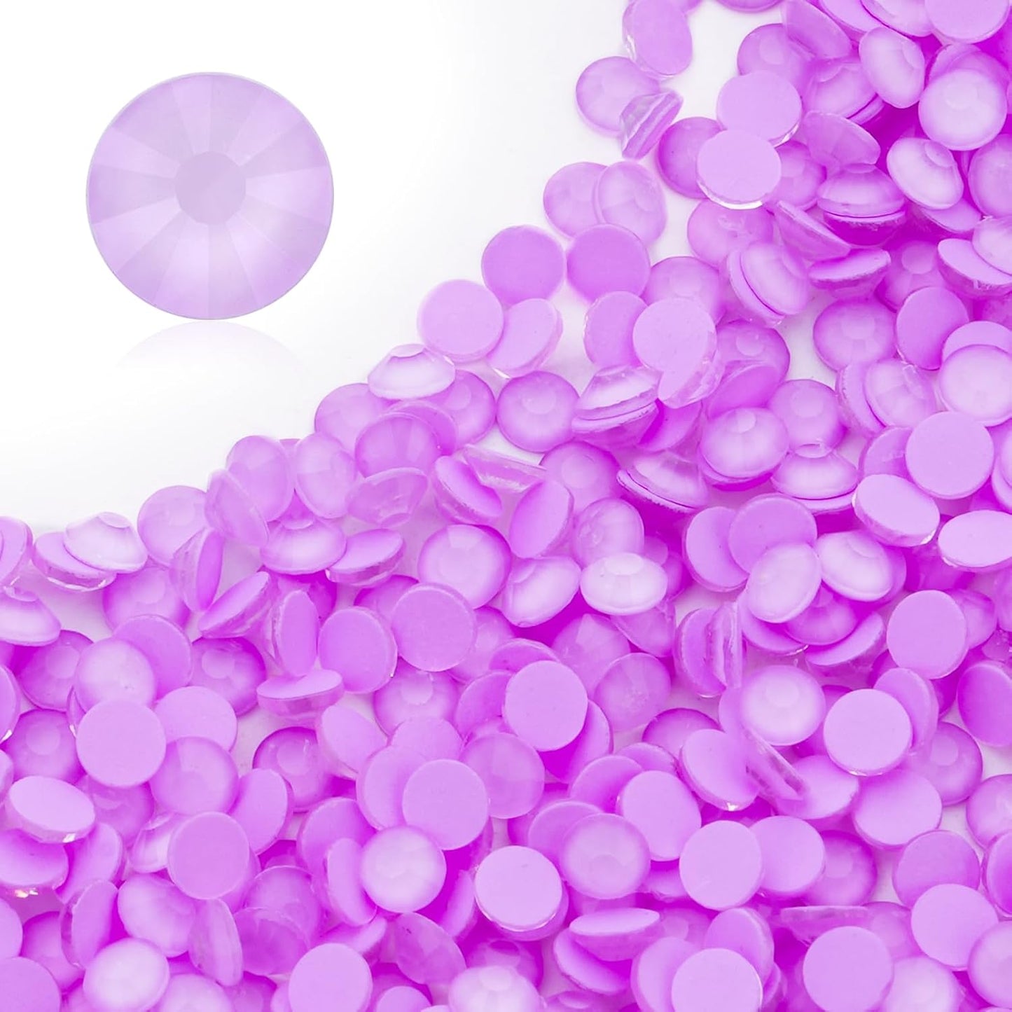 Mocha Lt.Purple Flatback Rhinestones, Glass Rhinestones for Nail Art and Craft, Glue Fix, Loose Crystal Gemstones(Mocha Lt.Purple, SS12, 1440pcs, 2.9-3.0mm)