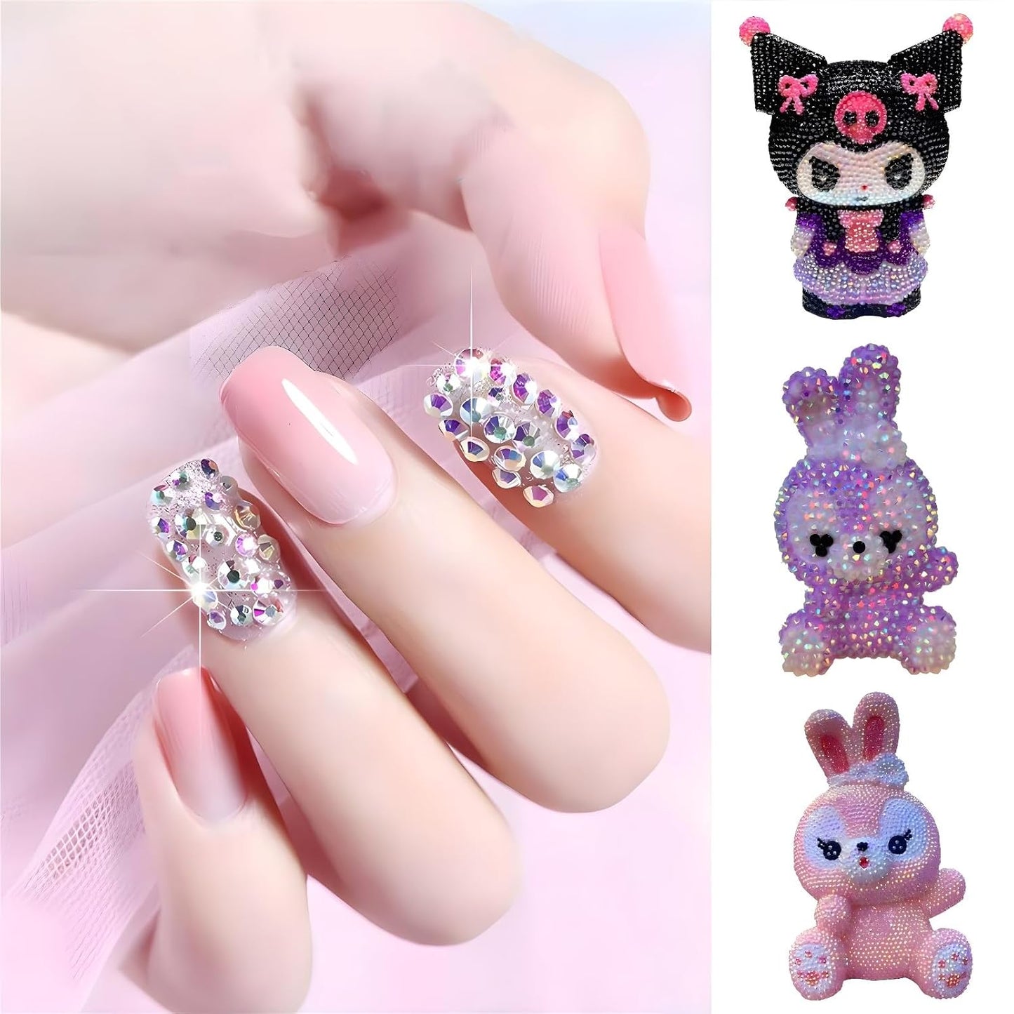 Flatback Rhinestones Round Gems for Nails Art and Crafts 4000Pcs SS12 3mm Glitter Crystals Stone DIY Bags Clothes Shoes (Mineral Grey)