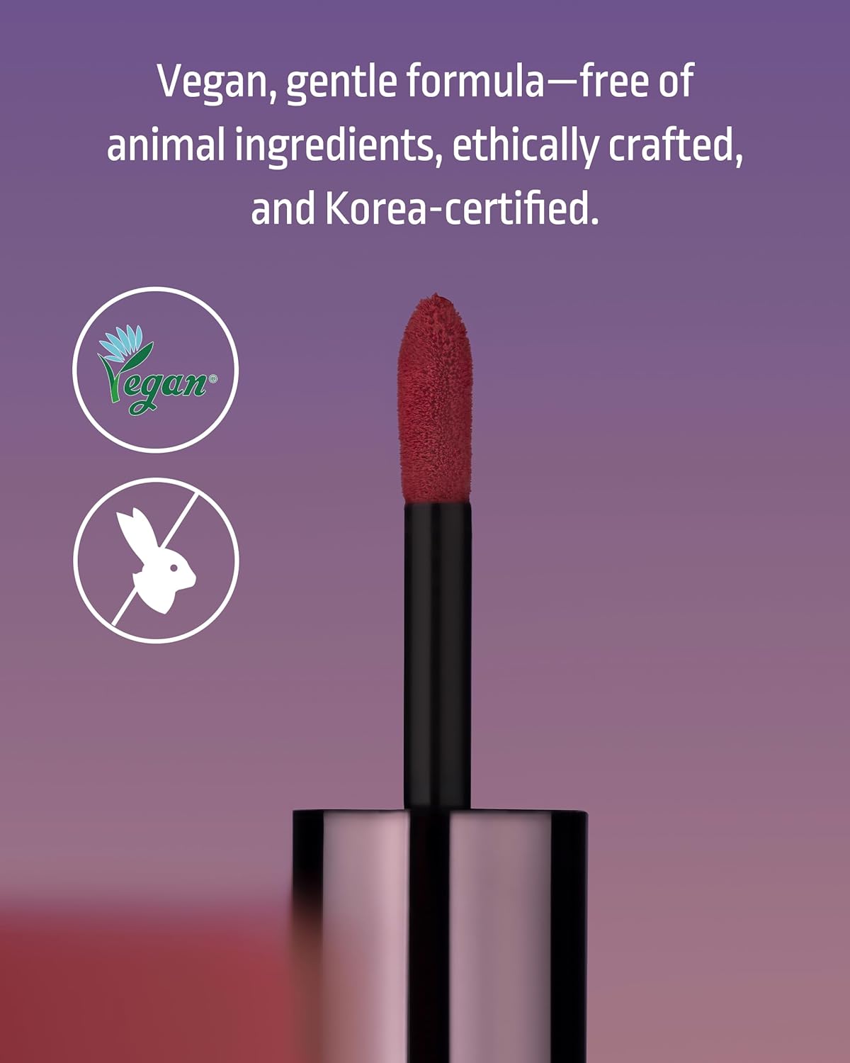 HEVVYMAKEUP Blurring Effect Lip Tint - Airy Velvet Matte Lips - Vegan, Longwear, Vibrant, Buildable Creamy Soft Texture - Korean Lip Makeup, Bloody Kiss, 0.13 fl.oz.