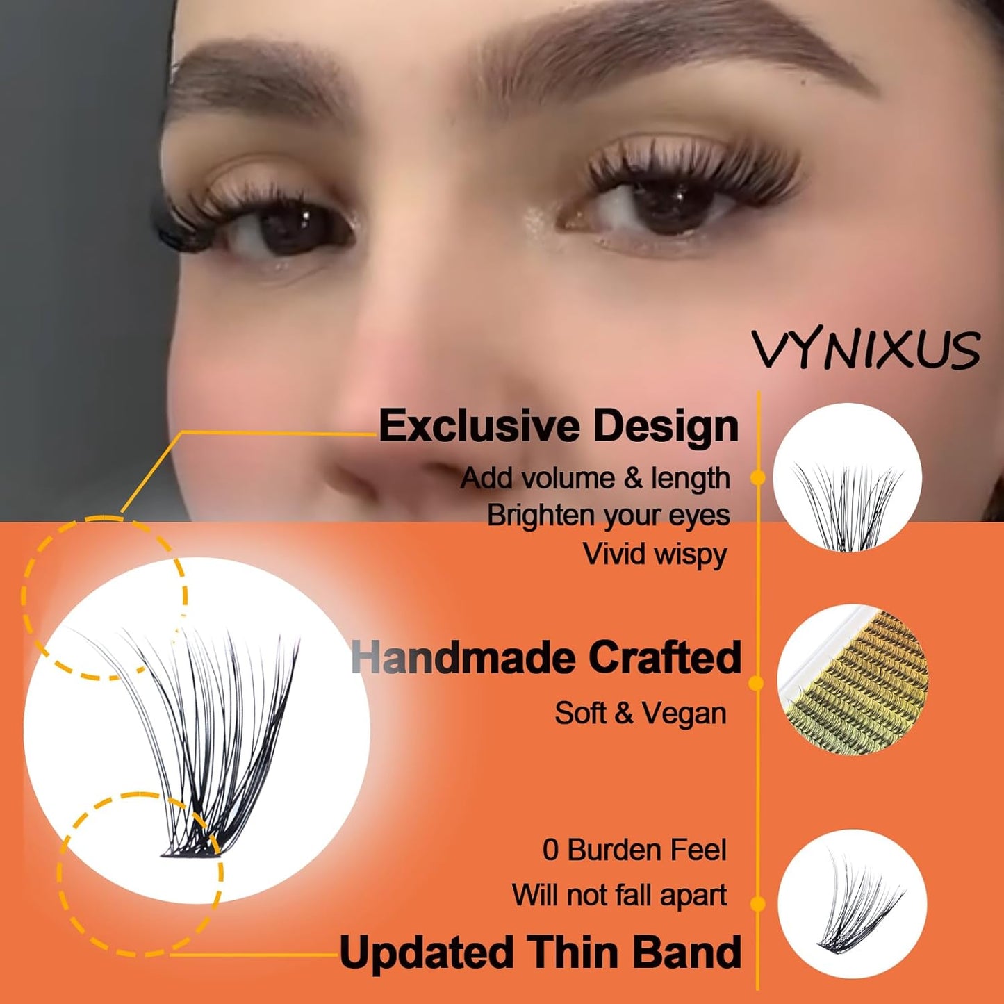 Eyelash Clusters Fluffy Lash Clusters Wispy Individual Lashes Cluster Eyelash Extensions D Curl DIY at Home Natural Cluster Lashes (40D-0.07D-Mix8-16)