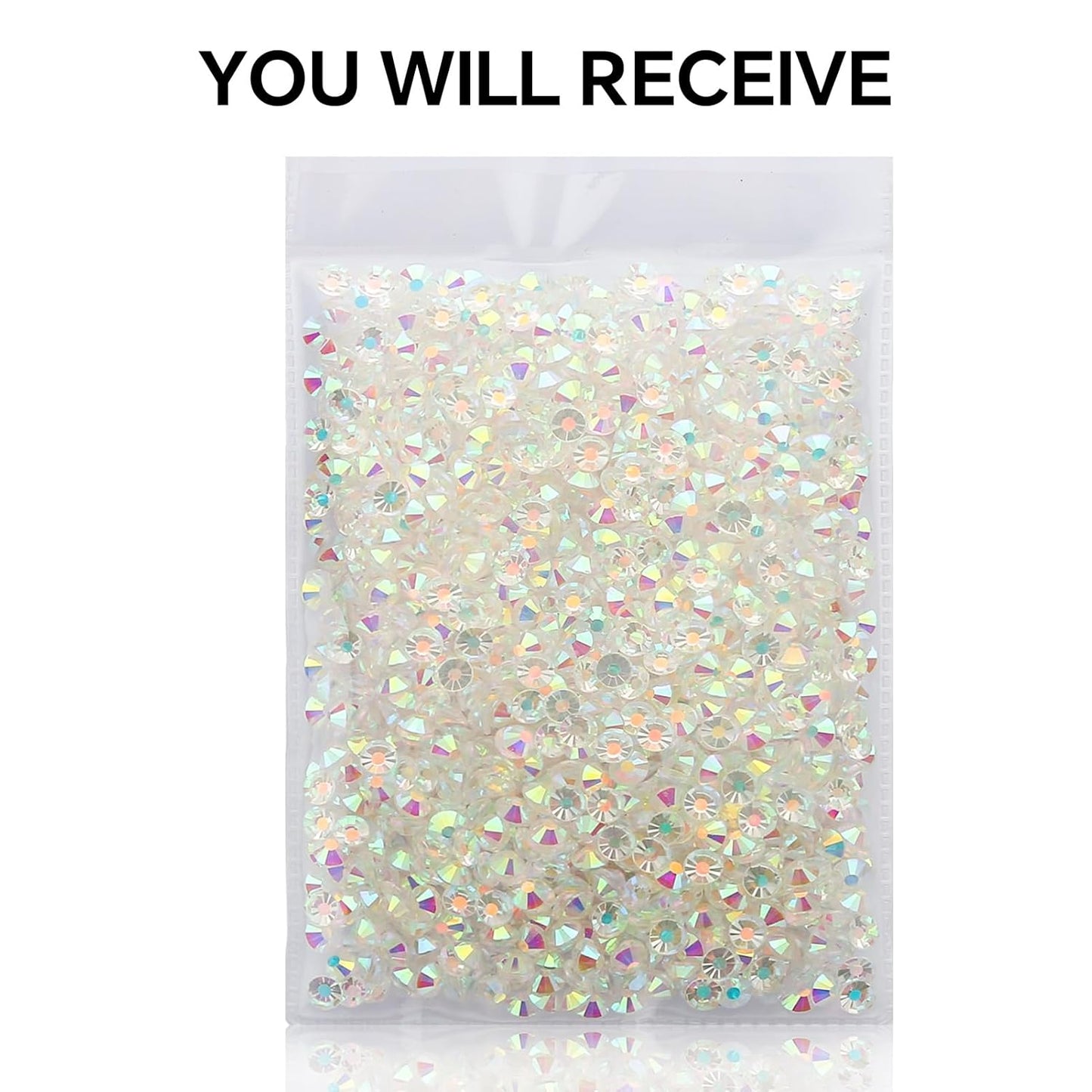 1440Pcs Transparent AB Crystal Rhinestones,Glass Flatback Rhinestones Gemstones for Nail Face Makeup Art Crafts Clothes Decoration -(SS16,4.0mm,Transparent AB)
