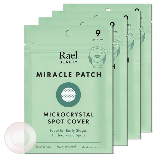 Rael Pimple Patches, Miracle Microcrystal Spot Cover - Hydrocolloid Acne Patch with Tea Tree Oil, Early Stage Zits and Blemish, Korean Skin Care, Vegan, Cruelty Free (36 Count)