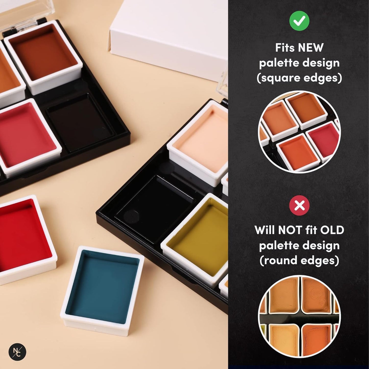 Alcohol Palette Refill Pans - Skin Tones - Light Mauve