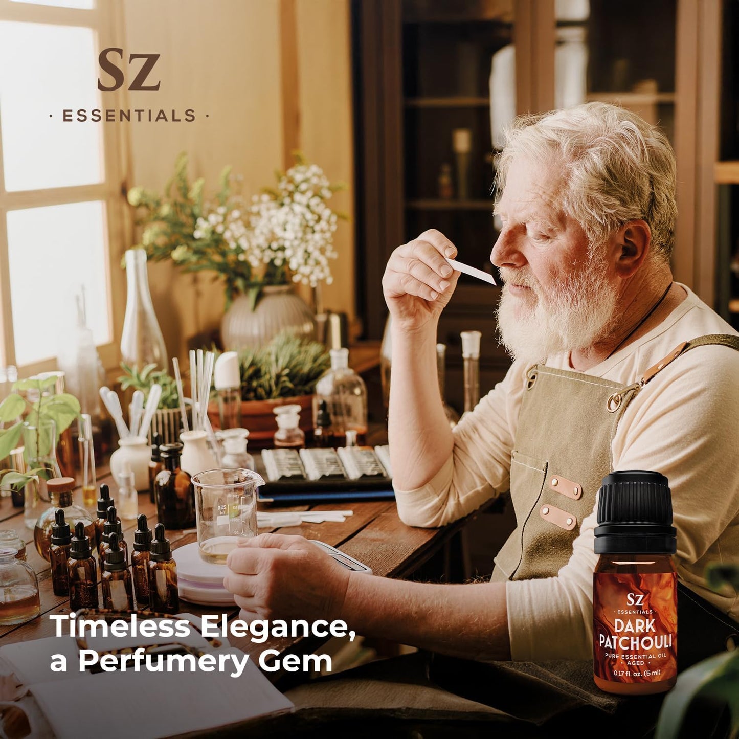 – 5-Year Aged Dark-Patchouli – Premium Essential Oil – Deep, Earthy Aroma | 100% Pure for Aromatherapy, Wellness & Natural Perfumery – DIY | Therapeutic Grade & Vegan – 0.17 fl oz.