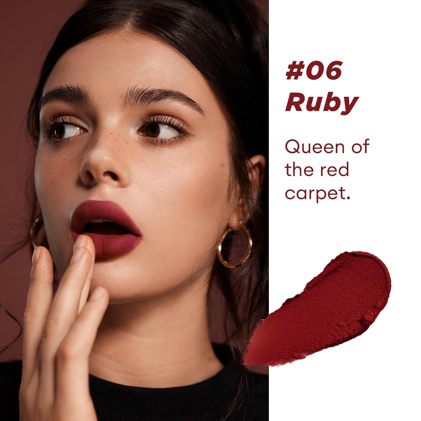 ITY Velvet Matte Finish Lip Stain-Mousse Textured Lip Clay, Conceals Lip Lines, Rich Pigment Lip Tint Lipsticks,2 Pack, 0.14 oz (4g) in Petal, Ruby