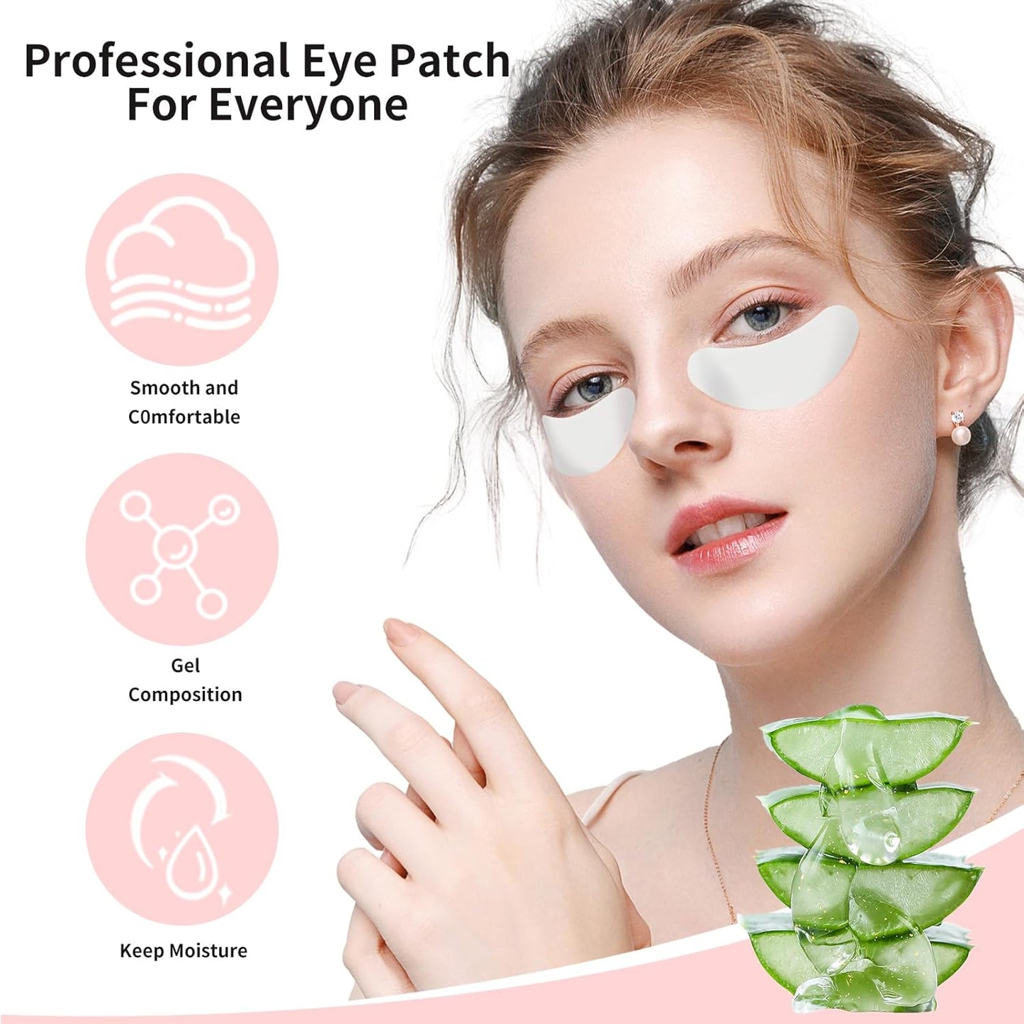50Pair Eyelash Extension Gel Patches Kit Natural Hydrogel, Lash Gel Pads for Beauty Makeup Mask Kit Supplies Eye Mask Pads Beauty Tools (Gold)