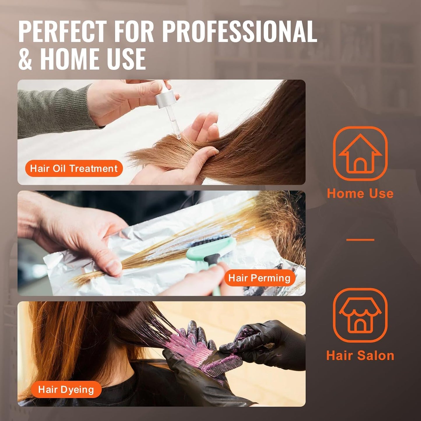 VEVOR Professional Hair Steamer for Deep Conditioning, 11.81-inch Hooded Ionic Hair Steamer with 2 Modes, Height-Adjustable Standing Hair Steamer with Timer, 5 Wheels (2 Lockable) for Salon Home Spa