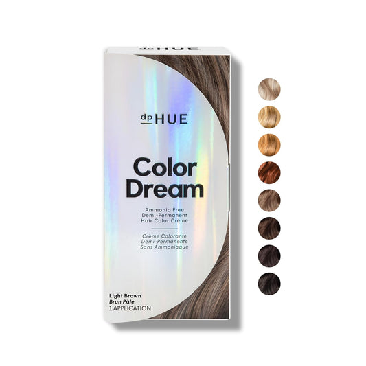 dpHUE Color Dream, Light Brown - Ammonia-Free, Demi-Permanent Hair Color - Lasts 16 Washes - Boosts Shine - Cruelty Free, Paraben Free, Sulfate Free, Leaping Bunny Certified - 4 oz