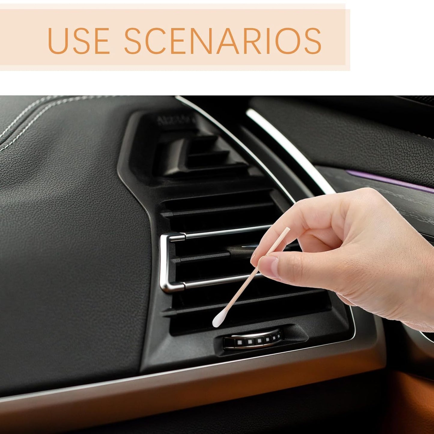 Norme 500 Pcs 3 Inch Gun Cleaning Swabs Long Cotton Swabs in Storage Box Long Round Tip with Wooden Handle Buds for Makeup Baby Pet Care