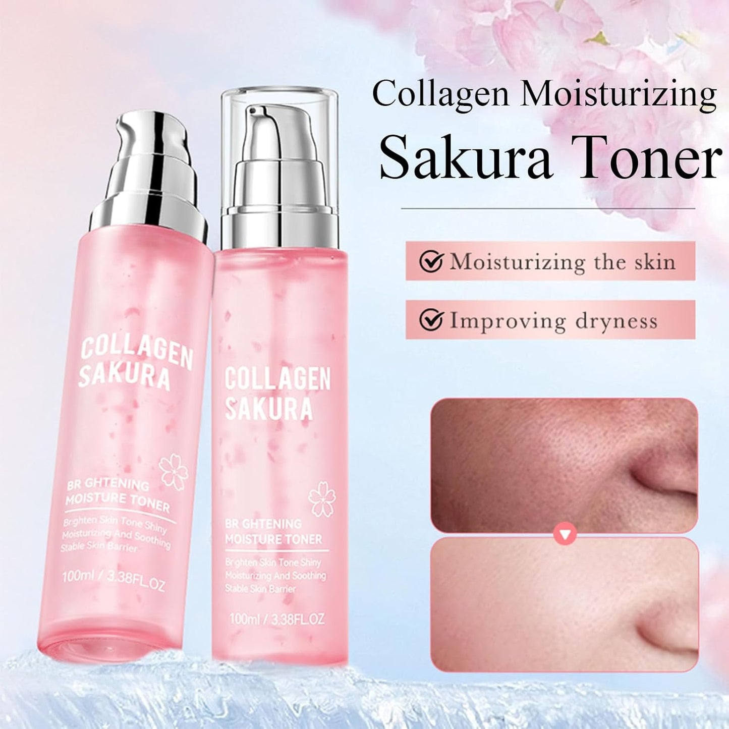 sakura skin routine kit for women - facial skin care sets & kits - skin care bundle - Moisturizing, ‌ firming skin, ‌ deep cleaning