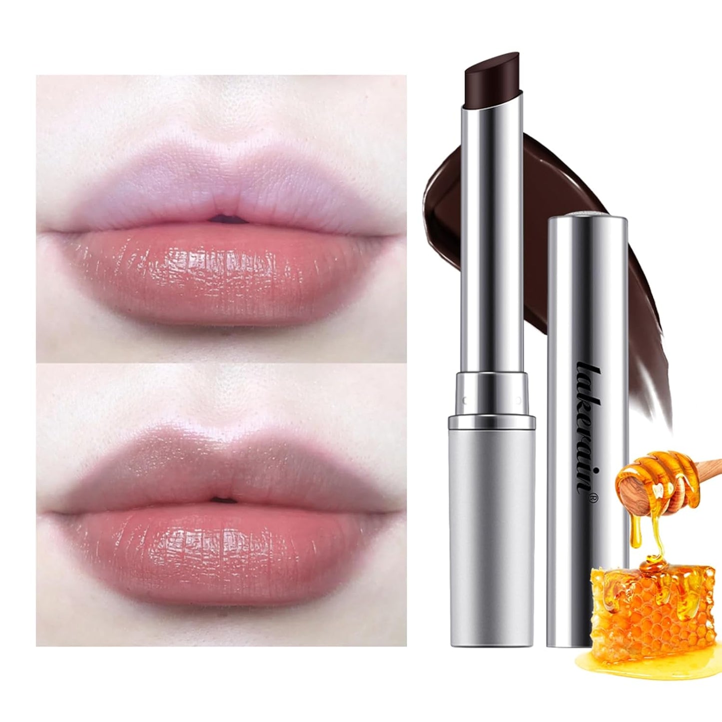 2PCS Honey Lipstick Tinted Lip Balm - Sheer Hydrating Lipstick for All Skin Tones - Moisturizing Lip Color, Nourishing Lip Balm with a Hint of Natural Black Cherry Tint