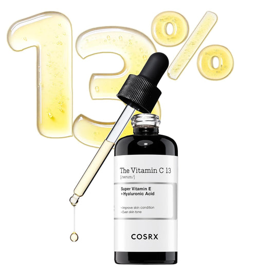 COSRX Pure Vitamin C 13% Serum with Vitamin E & Hyaluronic Acid, Hydrating Facial Serum for Fine Lines, Uneven Skin Tone & Dull Skin, 0.67fl.oz/20ml, Korean Skin Care