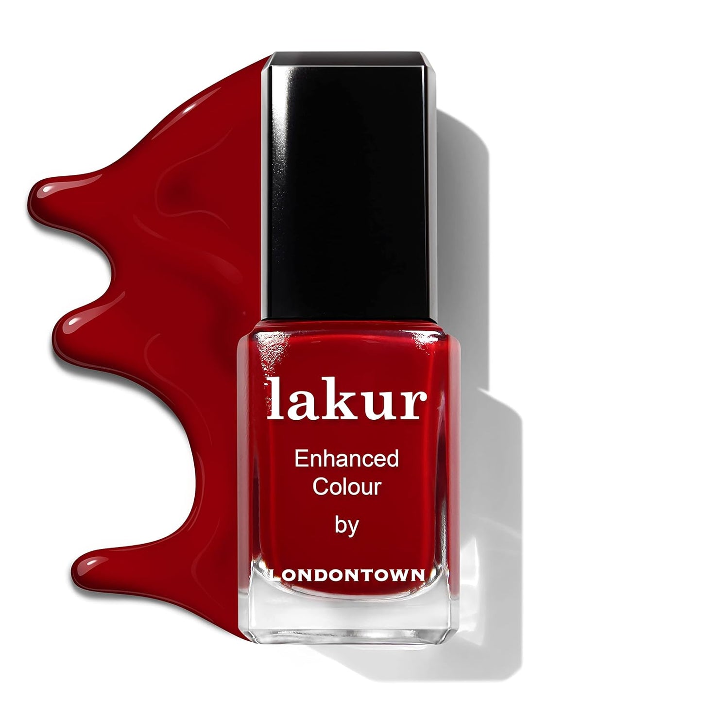 LONDONTOWN lakur Nail Polish - Chip-Resistant, Non-Toxic, Conditions & Hydrates Nails | Glossy Scarlet Red, Vendetta, .40 fl oz