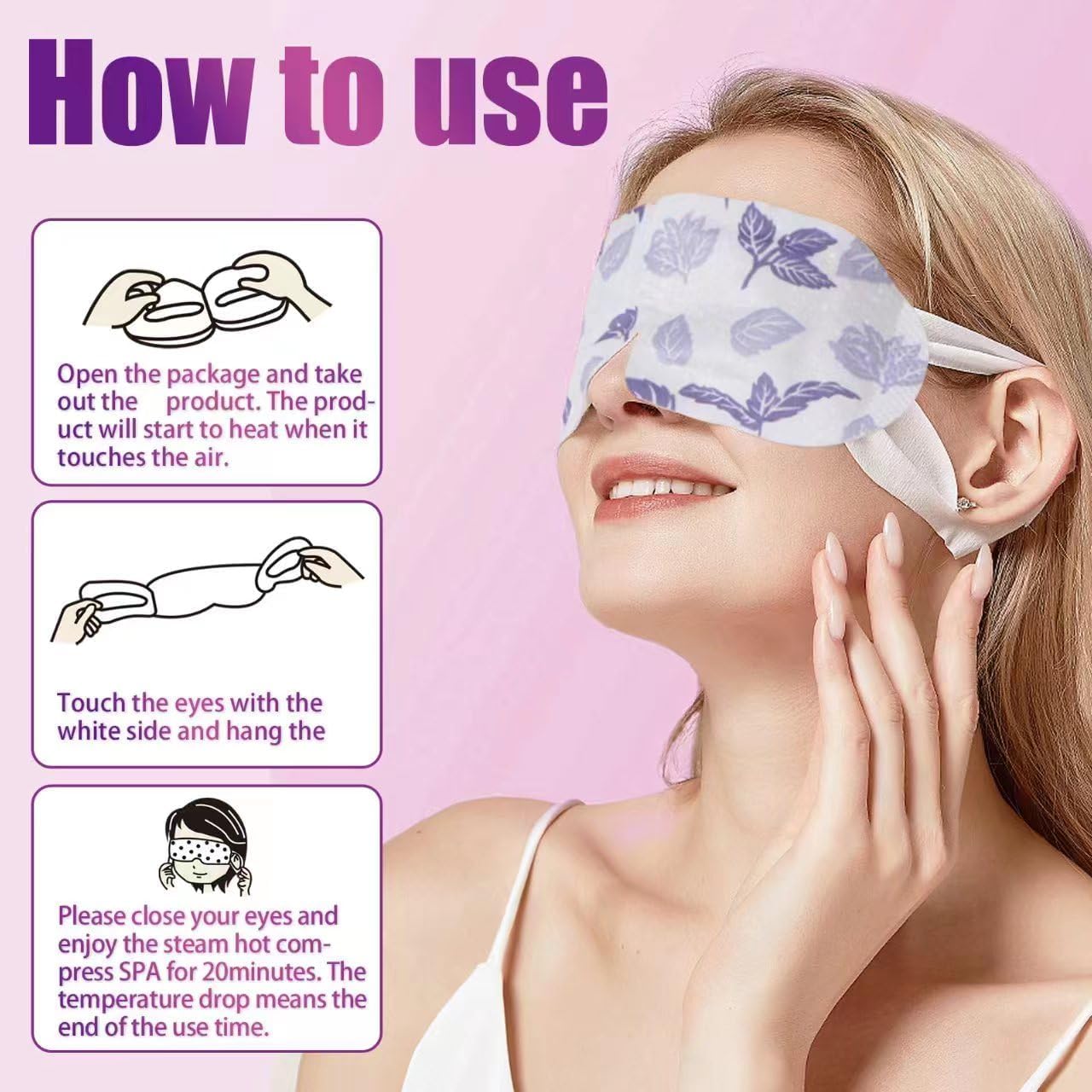 18 Packs Steam Eye Mask for Dry Eyes Eye Self Heating Masks Cornea Care Rest Disposable SPA Warm Eye Compress Sleep Mask for Reduce Eye Fatigue-Unscented