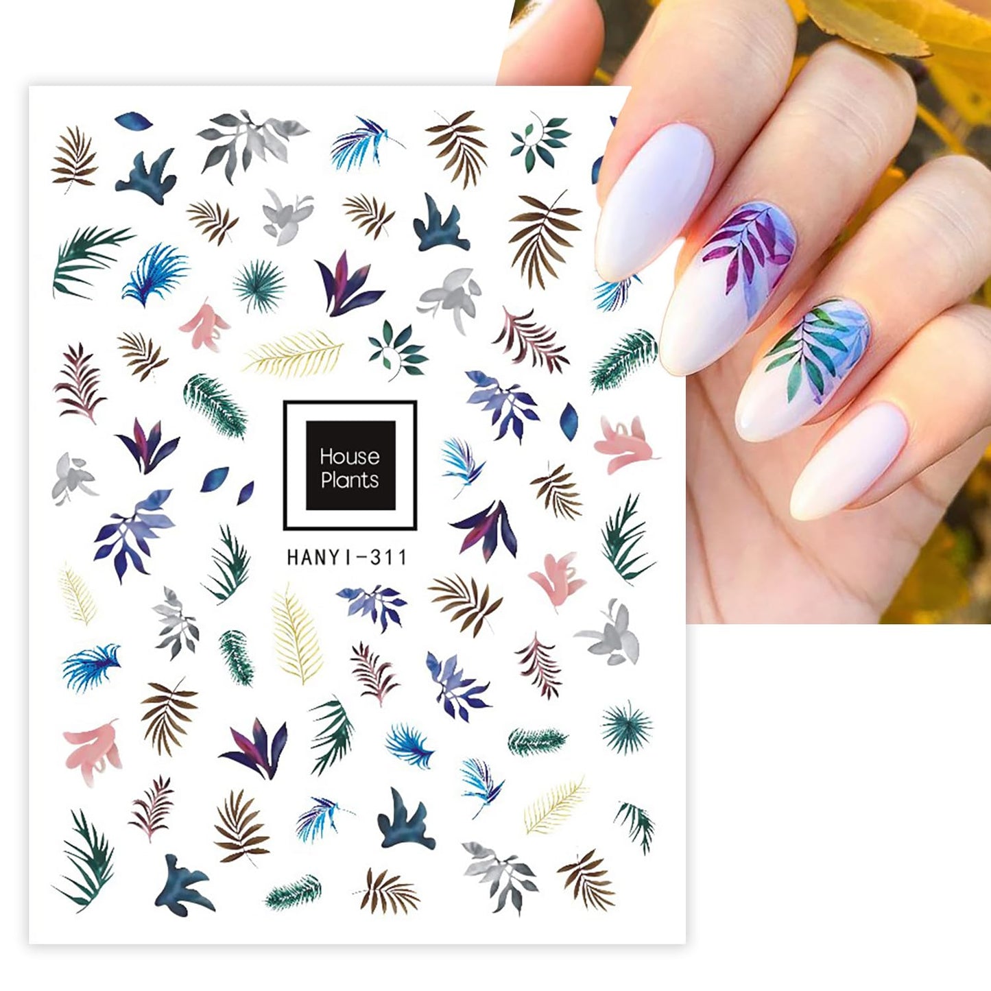 8 Sheets Nail Art Stickers Summer Beach Palm Coconut Tree 3D Self-Adhesive Nail Decals Tropic Plantain Leaf Fruit Sunflower Designs Nail Decorations DIY Acrylic Nail Supplies for Women Girls Manicure Art