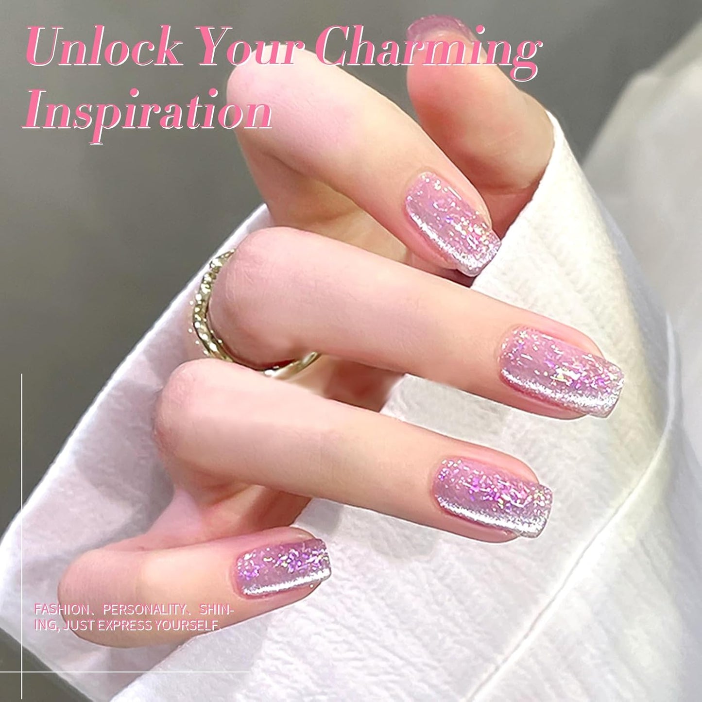 Born Pretty Cat Magnetic Eye Gel Nail Polish, Mermaid Aurora Holographic Pink Blue Green Yellow Gel Polish, Soak Off U V LED Gel Polish Nail Art Design Manicure Salon DIY Home 7ML 6PCS