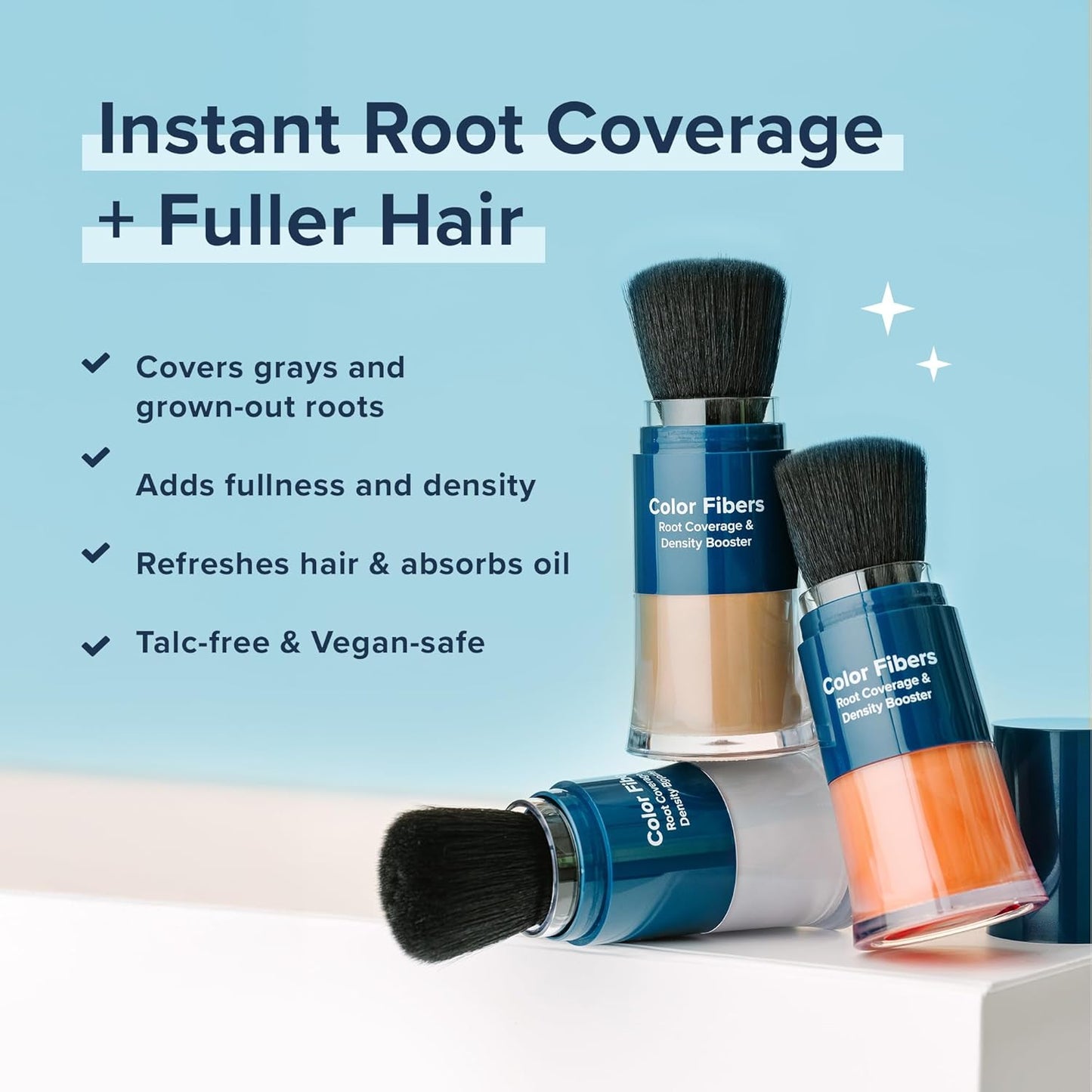 TRUHAIR Color Fibers Root Coverage & Density Booster | Quick-Apply Root Touch Up Hair Color | Natural Color Matching, Gray Hair Cover up to Color Gray Roots - 11 Hair Colors Available (White)