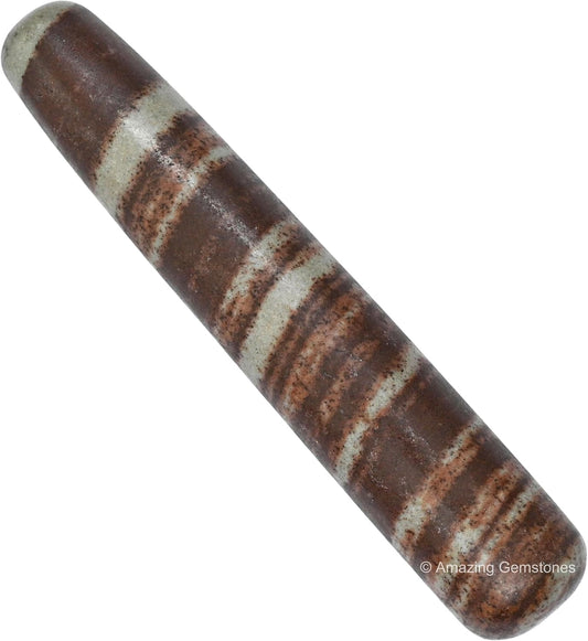 Amazing Gemstone Narmada Stone Crystal Wand Massage Stick - Pelvic Wand Gua Sha for Adults - Crystals and Healing Stones Massage Wands for Adults Gifts (Smooth)